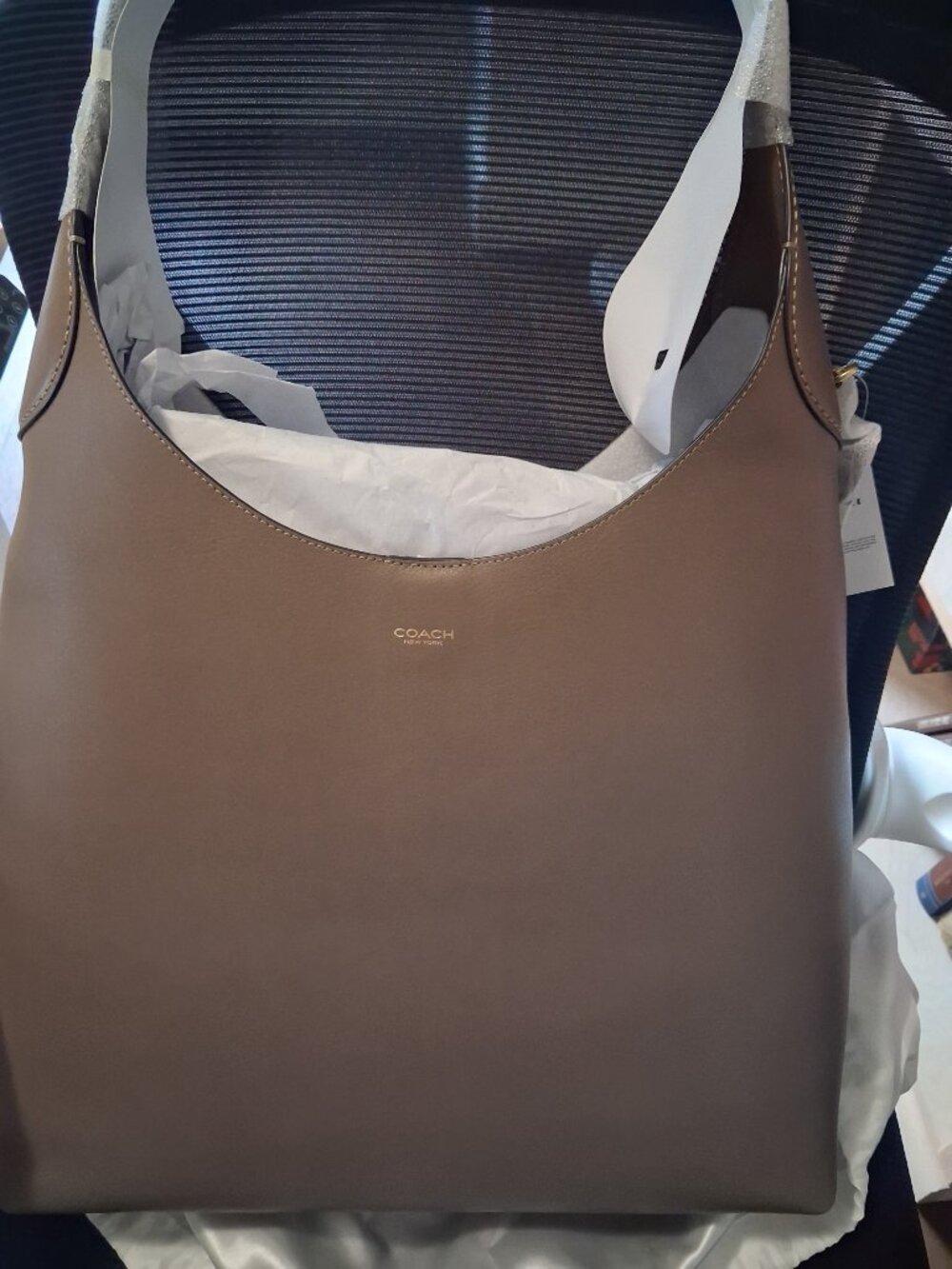 NWT Coach Brooklyn Shoulder Bag 39 Dark Stone Leather - Picture 4 of 8